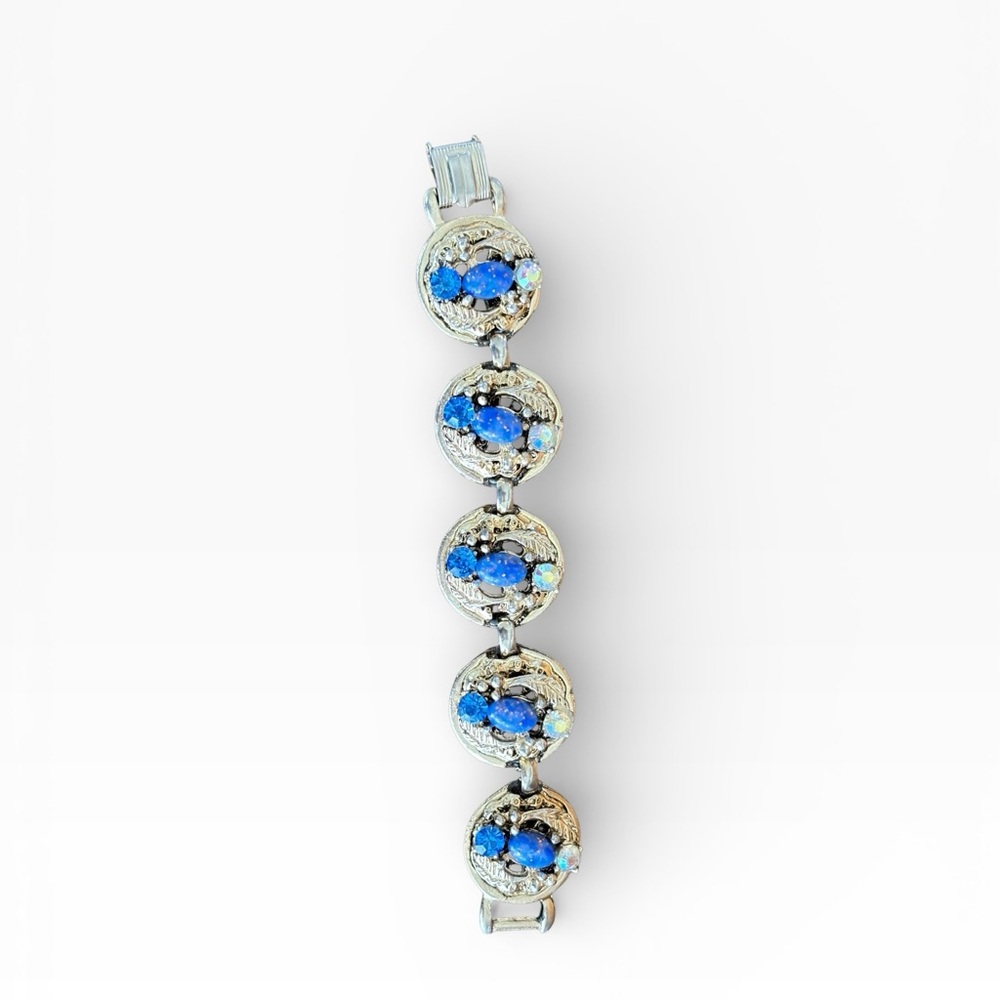 Vintage Elegant Blue and Gold Bracelet